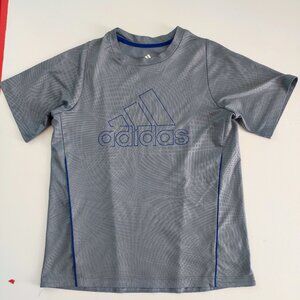 Adidas active wear T-shirt boys size S grey short sleeve mesh back